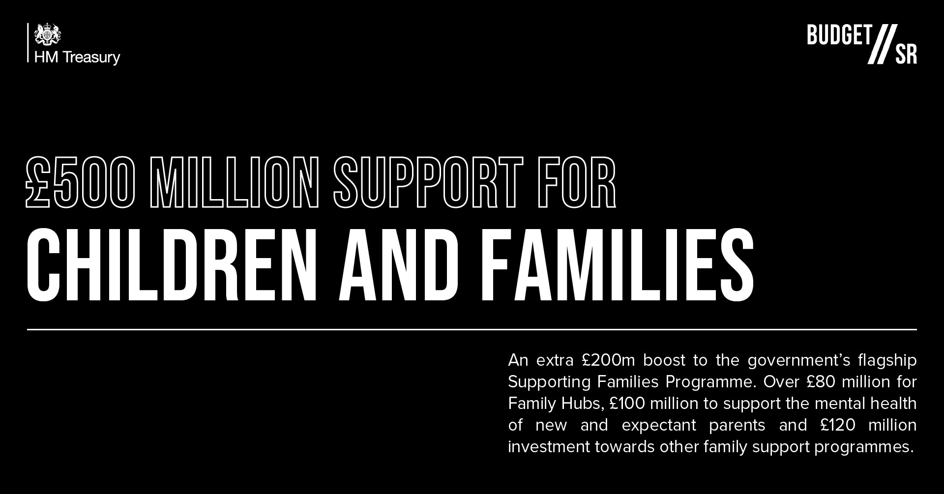 500 million for children and families