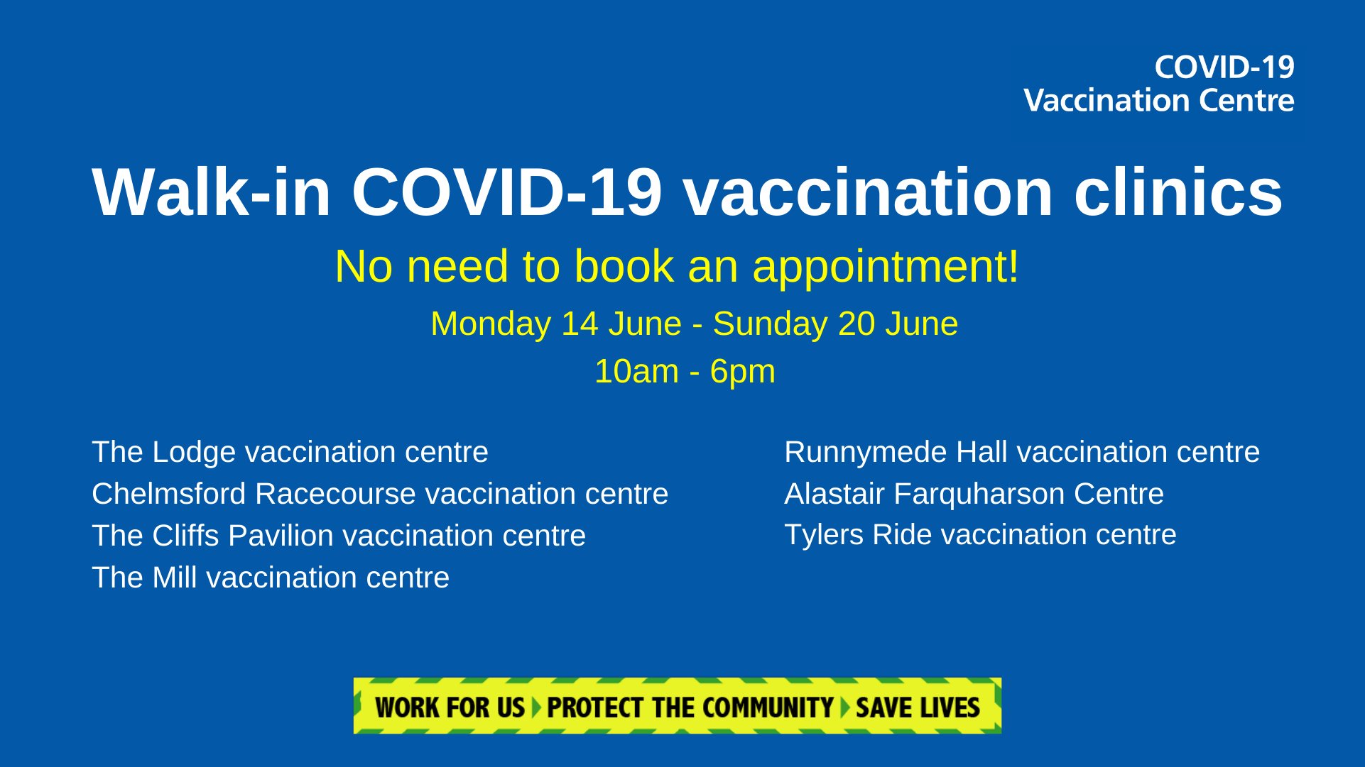 Walk-in COVID-19 Vaccine Clinics Essex