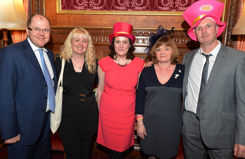 George Freeman MP, Lisa Green, Rebecca Harris MP, Sue Farrington Smith (Brain Tumour Research's Chief Executive), Chris Green