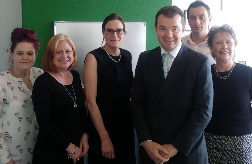 Rebecca Harris MP, Guy Opperman MP, staff at Clean Green Cleaning and Denise Rossiter, Chief Executive of Essex Chambers of Commerce.