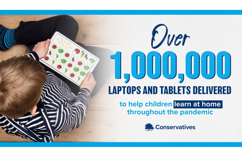 Over 1 million laptops and tablets delivered to help children learn at home throughout the pandemic