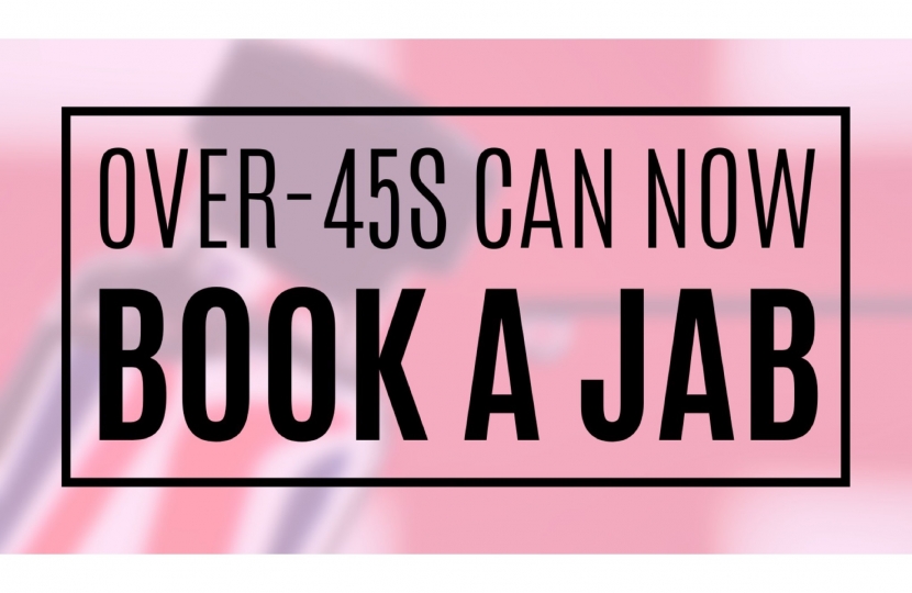 Over-45s can now book a jab