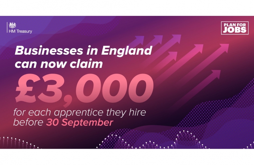 Plan For Jobs - £3,000 for every apprentice