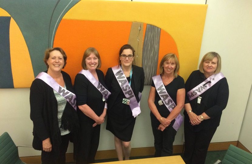 Rebecca with Waspi campaigners