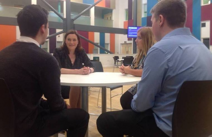 Rebecca meets apprentices at Seevic College
