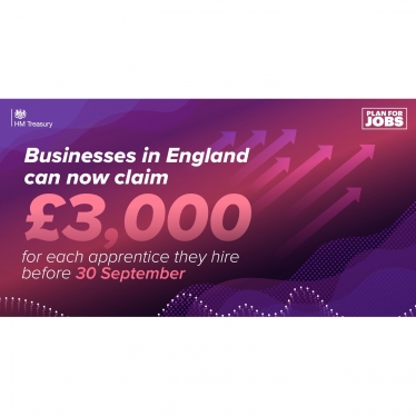 Plan For Jobs - £3,000 for every apprentice